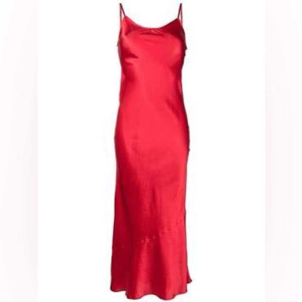 Reformation Merel Velvet Silk Slip Dress – Red – Size S